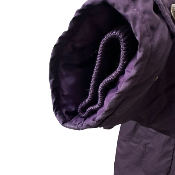 VTG Eddie Bauer Goose Down Fur Collar Women's Trench Coat Parka Size XL Purple‎ - Picture 5 of 14